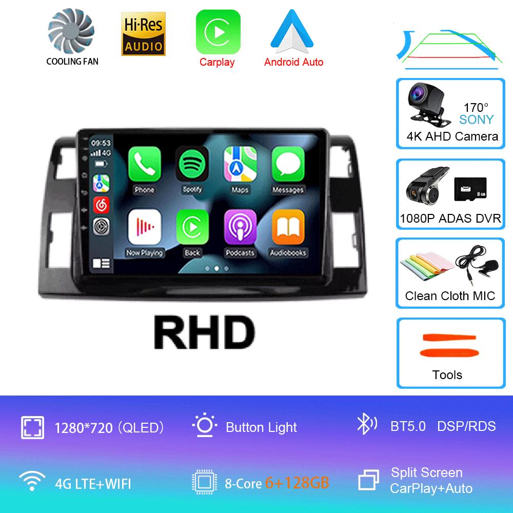 Android 14 For Toyota Previa 3 III XR50 Estima 2006 - 2019 Multimedia Blu-ray QLED Screen Navigation GPS No 2 Din Player