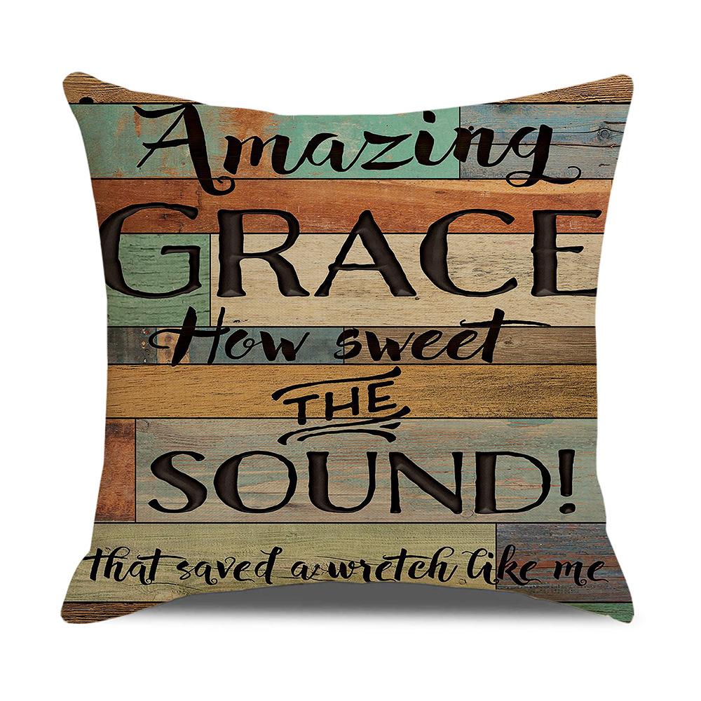 Retro American Wooden Board Letters Admonishment Digital Printing Linen Pillowcase New Home