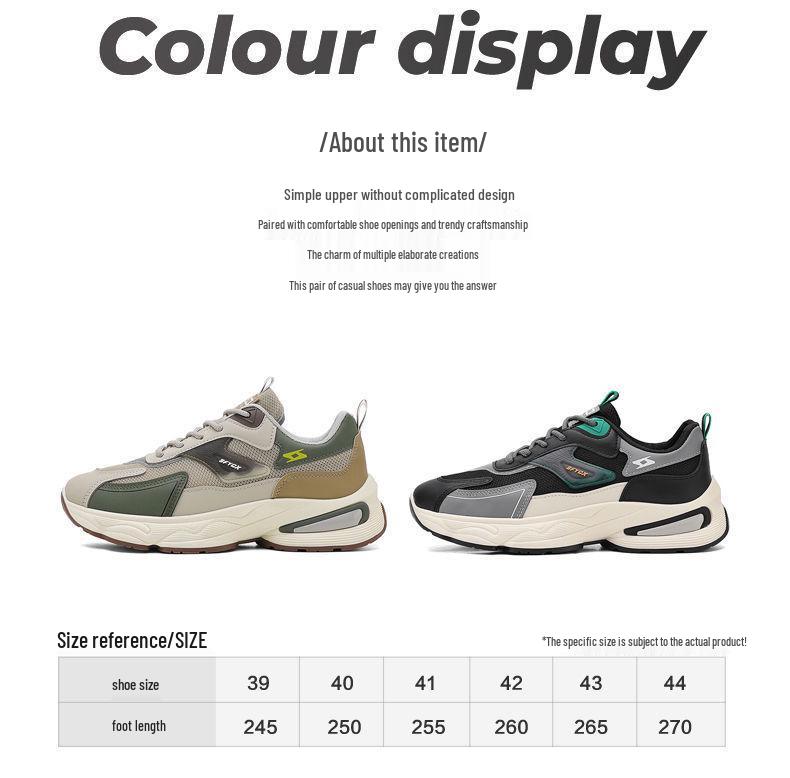 2025 Men's Breathable Mesh Sport Casual Dad Shoes - Odor & Wear-Resistant, Thick-Soled, Versatile Summer Style