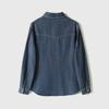 Vintage Hong Kong Style Blue Denim Shirt Women's Spring and Autumn Layering French Top