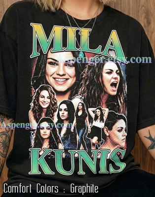 Mila Kunis Comfort Colors® Shirt, Mila Kunis Vintage Tee, Halftone Actress Pop Art Graphic Top, Hollywood Celebrity Fan Merchandise Gift