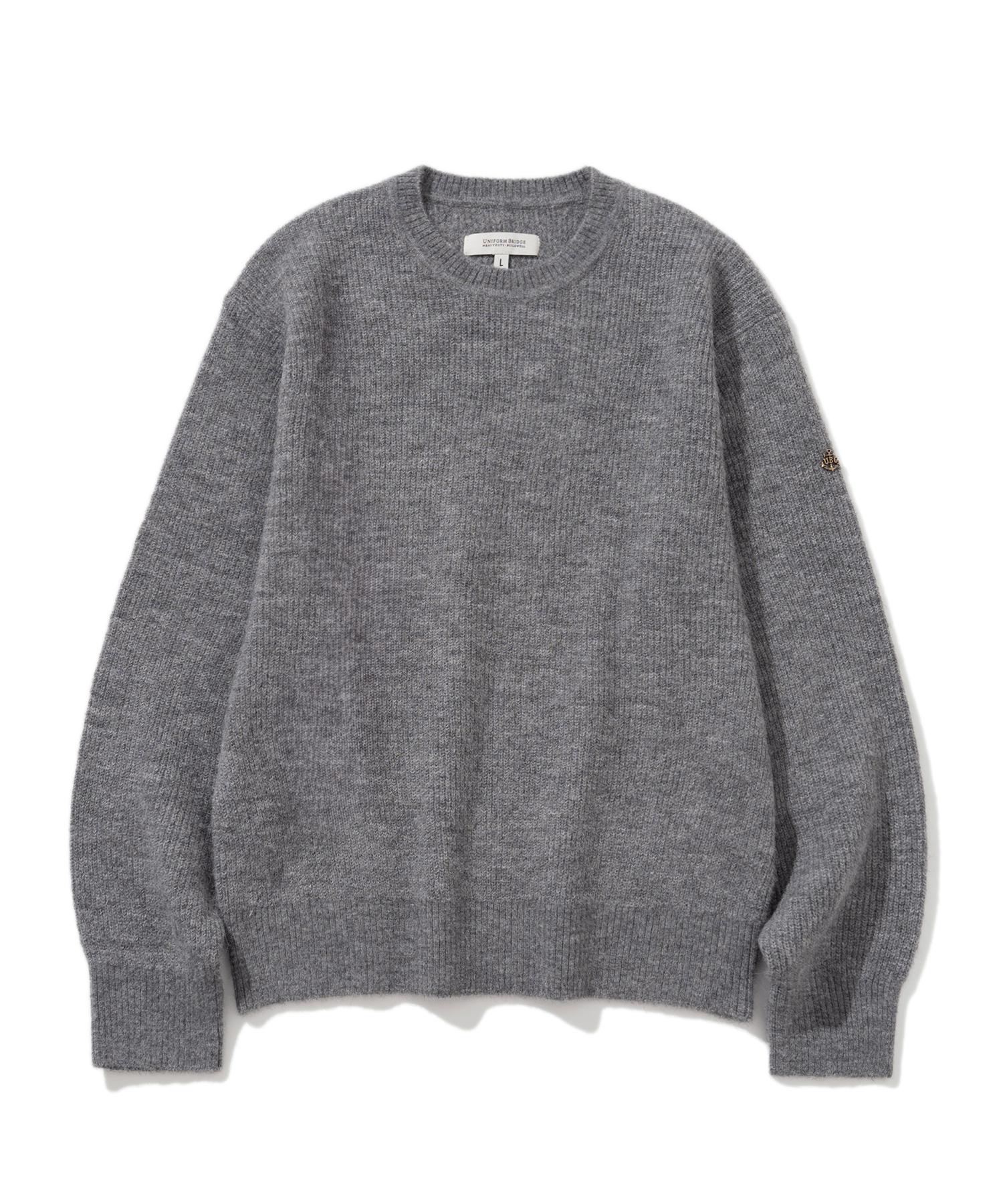Uniform Bridge Alpaca Crew Neck Knit Melange Gray M