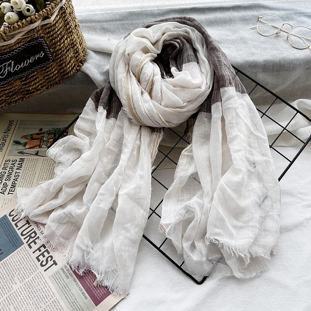 

Длинный Хлопковый Тюль Модный Цветной Блочный Шарф-Бамбуковый Узел Жаккардовое Кружево Летняя Шаль Трендовое Сочетание 190*85cm