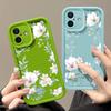 Simple Floral Print TPU Soft Shockproof Case For iPhone 16 Pro Max 15 14 Pro 13 12 11 XR XS 8 7 Lens Protection Matte Phone Cover