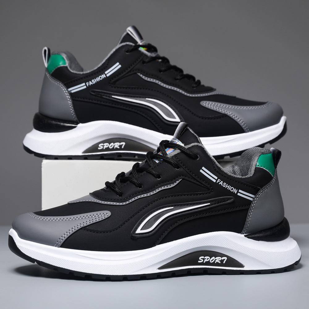 Sports and leisure shoes 2025 new versatile fashion front lace-up single shoes comfortable running lightweight large size men's shoes