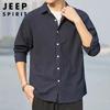 JEEP SPIRIT Men's Long-Sleeve Cotton Casual Shirt