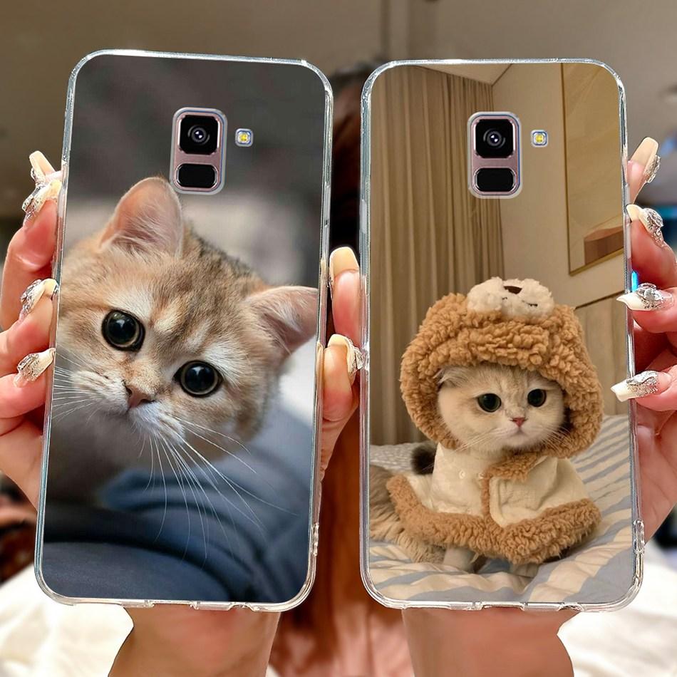 Phone Case For Samsung Galaxy A8+ (2018) SM-A730F / A8 (2018) SM-A530F Elegant Floral Butterfly Soft Silicone TPU Cases