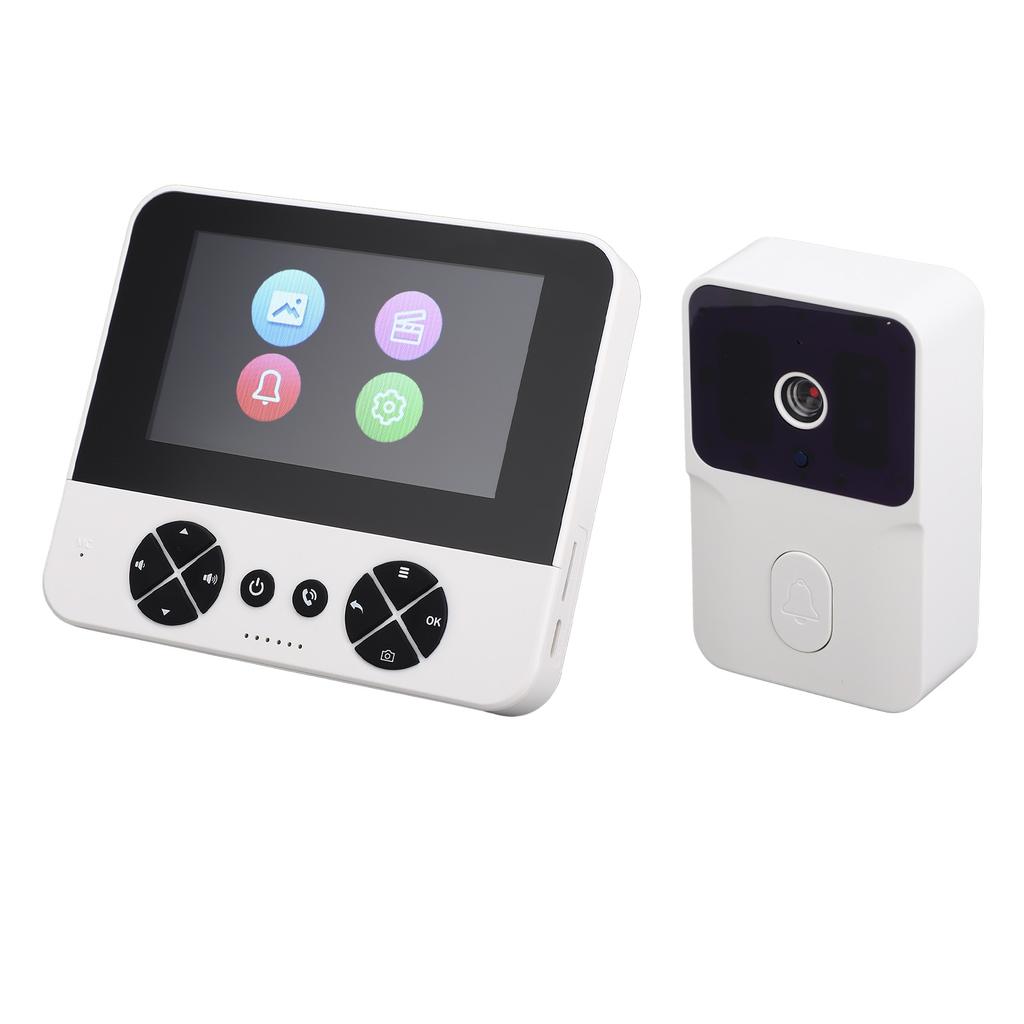 Wireless Video Doorbell System Dual Way Intercom 492.1ft Range Video Doorbell Camera with 4.3 Inch
