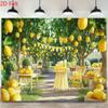 2D Fresh Lemon Orchard Backdrop for Photo Shoot Summer Party Lemonade Stand Background