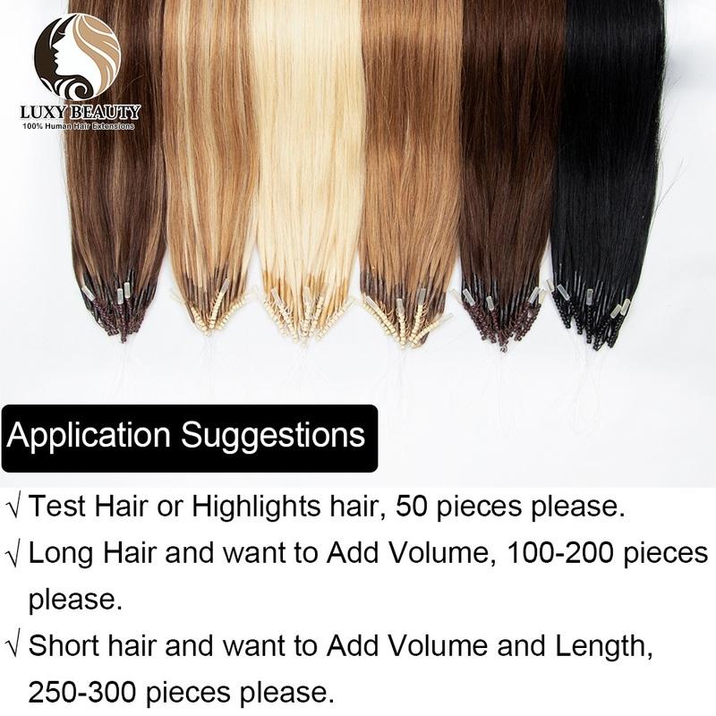 Extensiones de Cabello Humano de Micro-Cuentas 8D Anillo de Silicona Nano Extensiones de Cabello Invisibles Mini Cuentas de Silicona Negro Marrón Rubio Cabello Humano