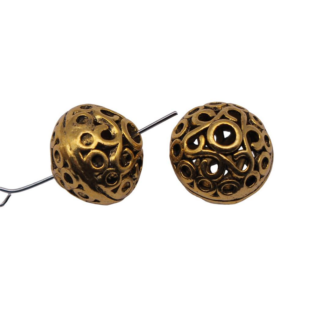 Floral Edge Spacer Beads Ornate Metal Small Hole Charms For Bohemian Beading Supplies