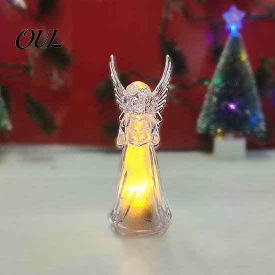 Desktop Ambient Lighting Guardian Angel Night Light, Small Prayer Reading Playing Music Peaceful Home Accents Figurine with LED Light for Desk, Table,