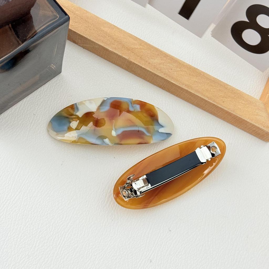 Clips de Păr Oval din Acetate Franceză pe Stoc pentru Cozi de Cal & Breton - Clips cu Arc și Accesoriu pentru Păr Parțial Strâns