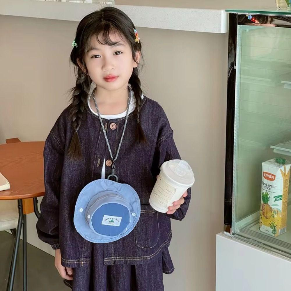 with Snap Button Children's Purse Adjustable Shoulder Bag for Kids Hat Shape Crossbody Bag  Outdoor