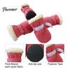 Comfortable Outdoor Dog Gear 4Pcs Winter Booties, Fleece Lined Snow Boots, Warm Adjustable Protective Paw Wear for Dogs Protectors with Non-slip Soles