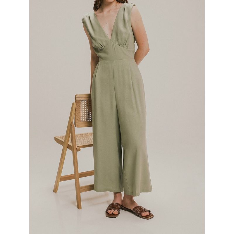 Foreign Trade Order CA Home 2025 Autumn New Lyocell Cotton Linen Retro Light Luxury Wide-Leg Pants Street Jumpsuit