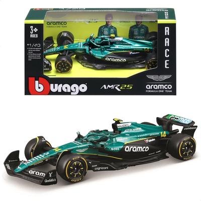 Bburago 2025 Model 1/43 F1 Aston Martin Aramco Formula One Team AMR25 #14 Fernando Alonso / Diecast Model Car Finished Product 18-38250 (#14)