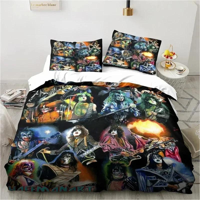 3d Bedding Set Classic Band Duvet Cover Pillowcase Home Bedroom Decoration Cartoon Microfiber Bedding 2/3 Piece Set, Gift