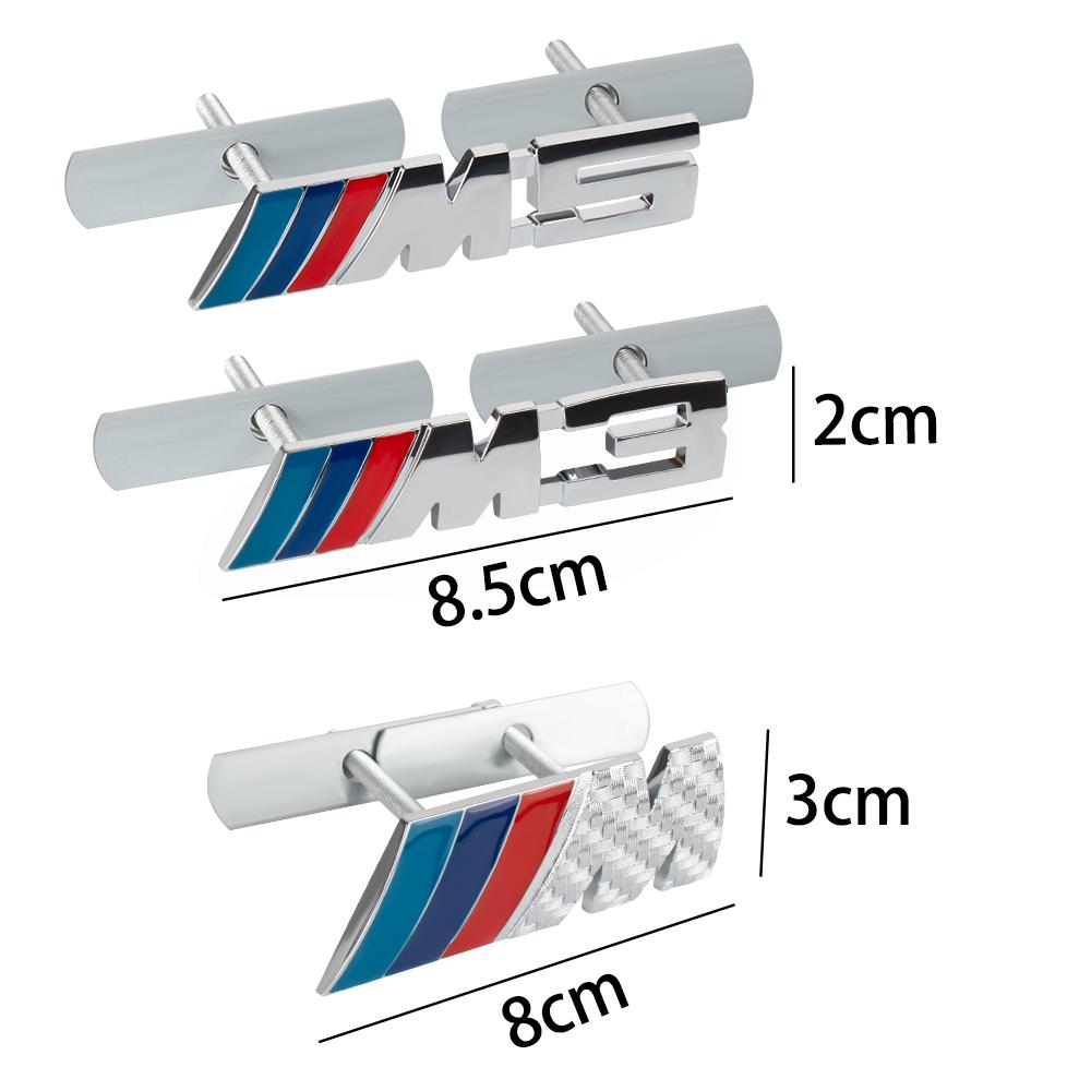 3D Car M Letter Front Grille Badge Emblem Sticker For Bmw Performance E90 E46 E60 F30 F10 E39 F20 E87 E36 G20 G30 X5 E30 F31 F11