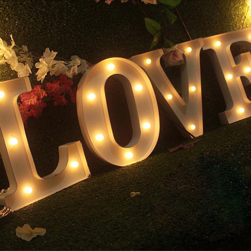 LED Marquee Letter Character Lights A - Z Alphabet Light Up Sign Decor