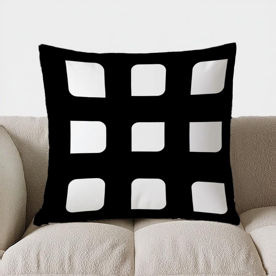 Cute Christmas Deer Pattern Throw Pillow Cover With Short Plush Print Living Room Sofa Decoration Cushion Cover Pillow Covers