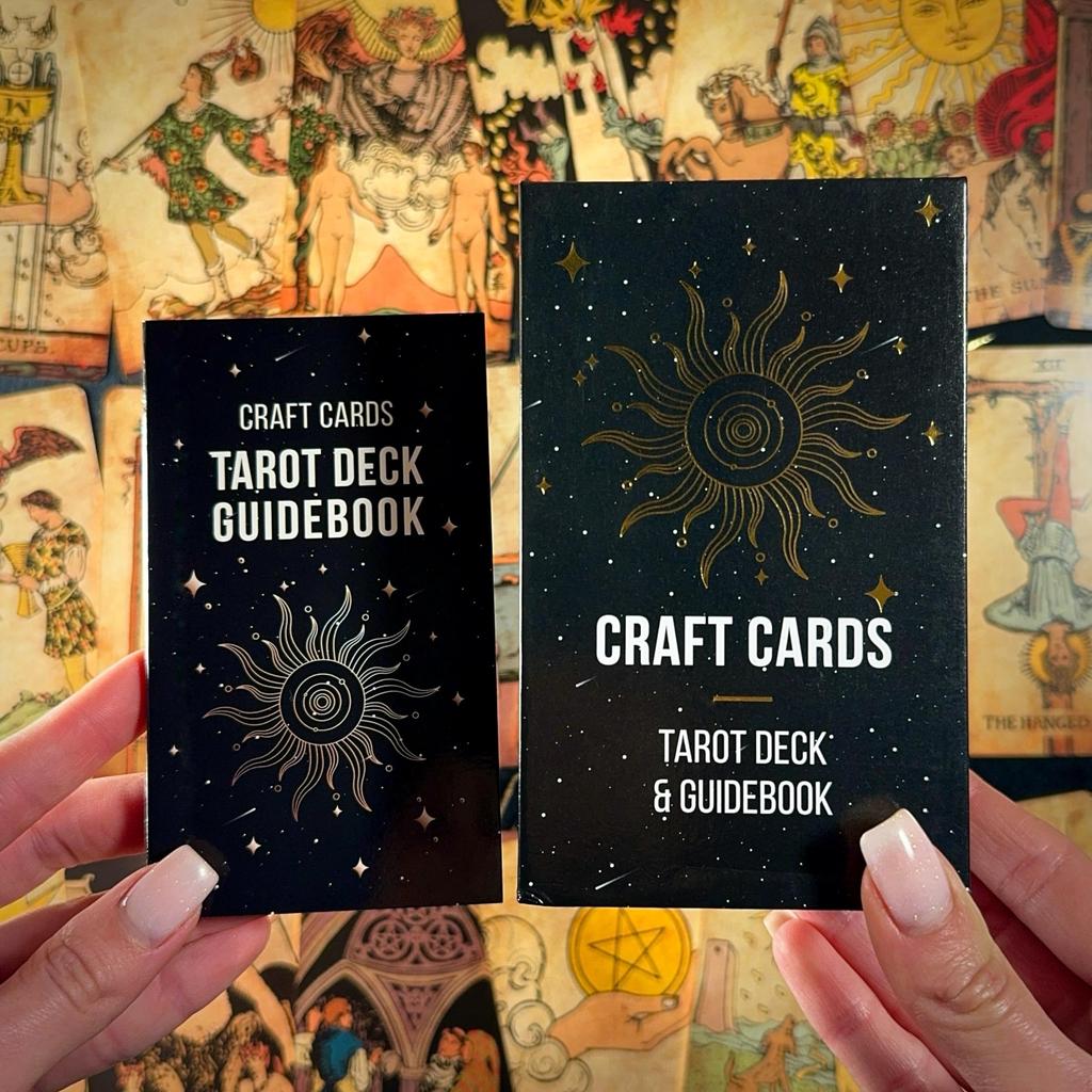 CRAFTERIAN Classic Tarot Set 78 Classic Cards with Guidebook Perfect for Beginners Sleek Light Deck Comprehensive Manual An Authentic Tarot Experience