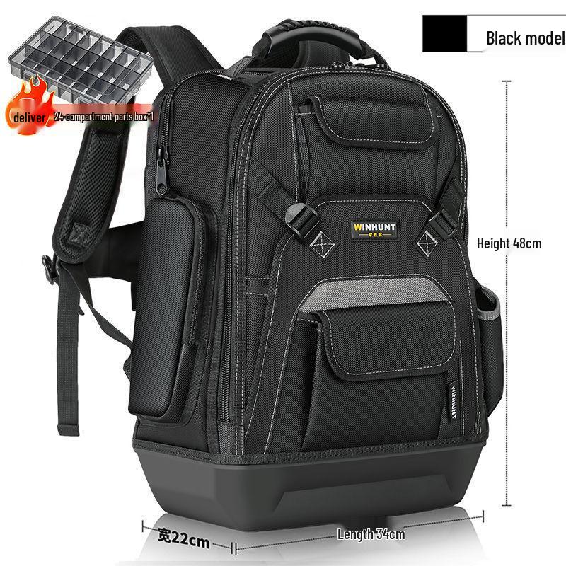 Multifunctional Canvas Tool Backpack for Electricians and Woodworkers