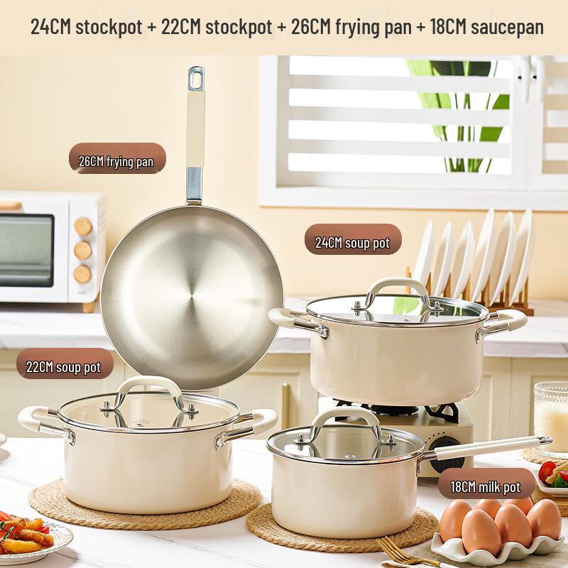 Uto 4-Piece Tri-Ply Steel Cookware Set
