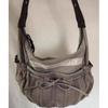 Sweet Cool Bow Canvas Shoulder Bags Women Vintage Drawstring Pocket Chic Casual Crossbody Bag Ladies Retro Messenger Bag Bolsos