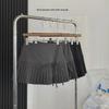2024 Women's Gray High-Waisted Pleated Lace A-Line Skirt - Short, Slim-fit, Elegant Design