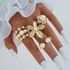 Explosive Pearl Flower Ring Set, Gold Fashion Ins Style Niche Design Sense, Light Luxury Jewelry Set