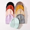 Unisex Luxury Fluffy Winter Wool Cashmere Knit Beanie Ribbed Striped Skully Hat Custom Logo for Men Women's Beach Wear