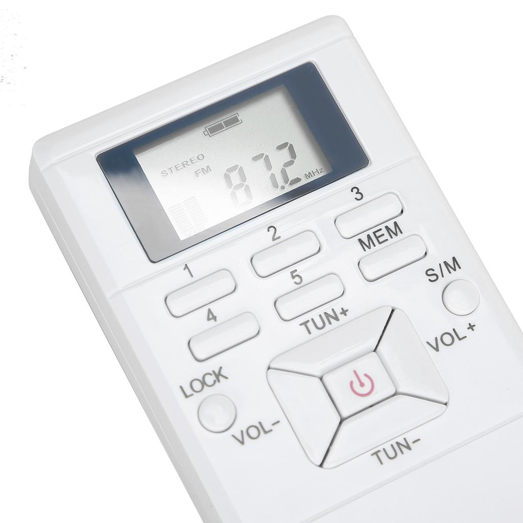 QQT102 Professional Radio Portable FM Stereo Receiver with LCD Display Earphone