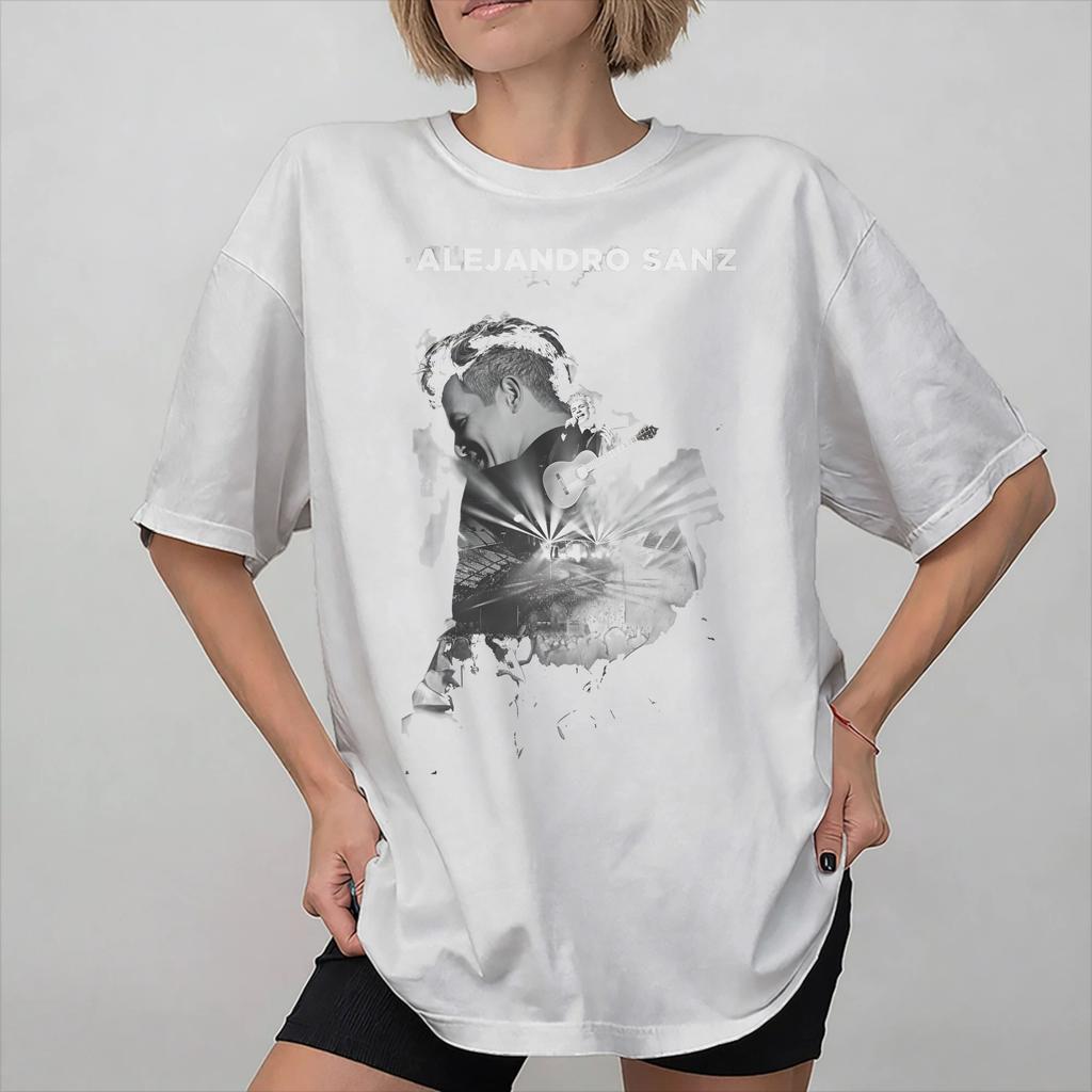 Alejandro Sanz 2026 Concert Tee Shirt for Unisex Women Graphic Printed T Shirts Cotton Clothing