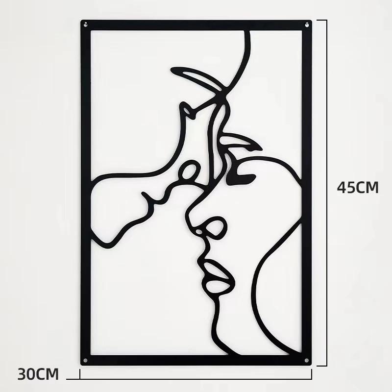 Modern Simple Abstract Female Line Decoration Background Wall Living Room Wall Decoration Hanging Painting Metal Material