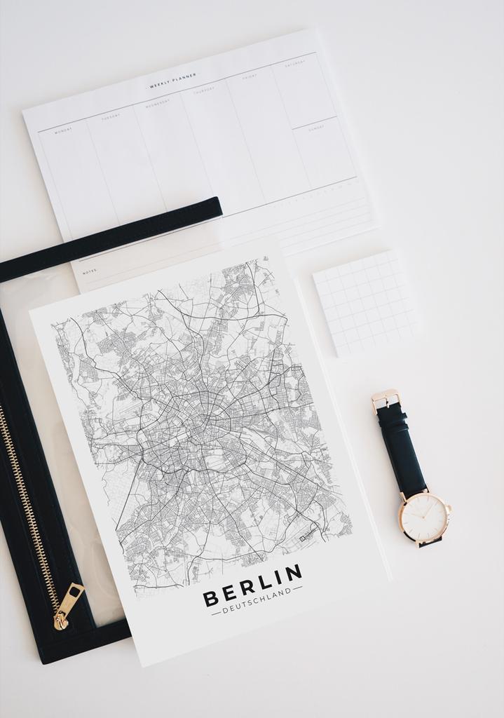 Plakat mapa plan miasta Berlin