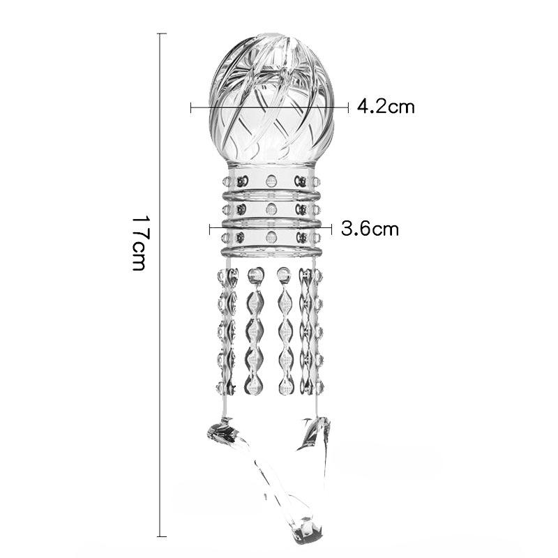 17cm Stor Hodet Penishylse Penisforstørrelseshylse Fortykker Penisforlenger 4cm Sexleketøy for Menn Voksenleketøy Seks produkter