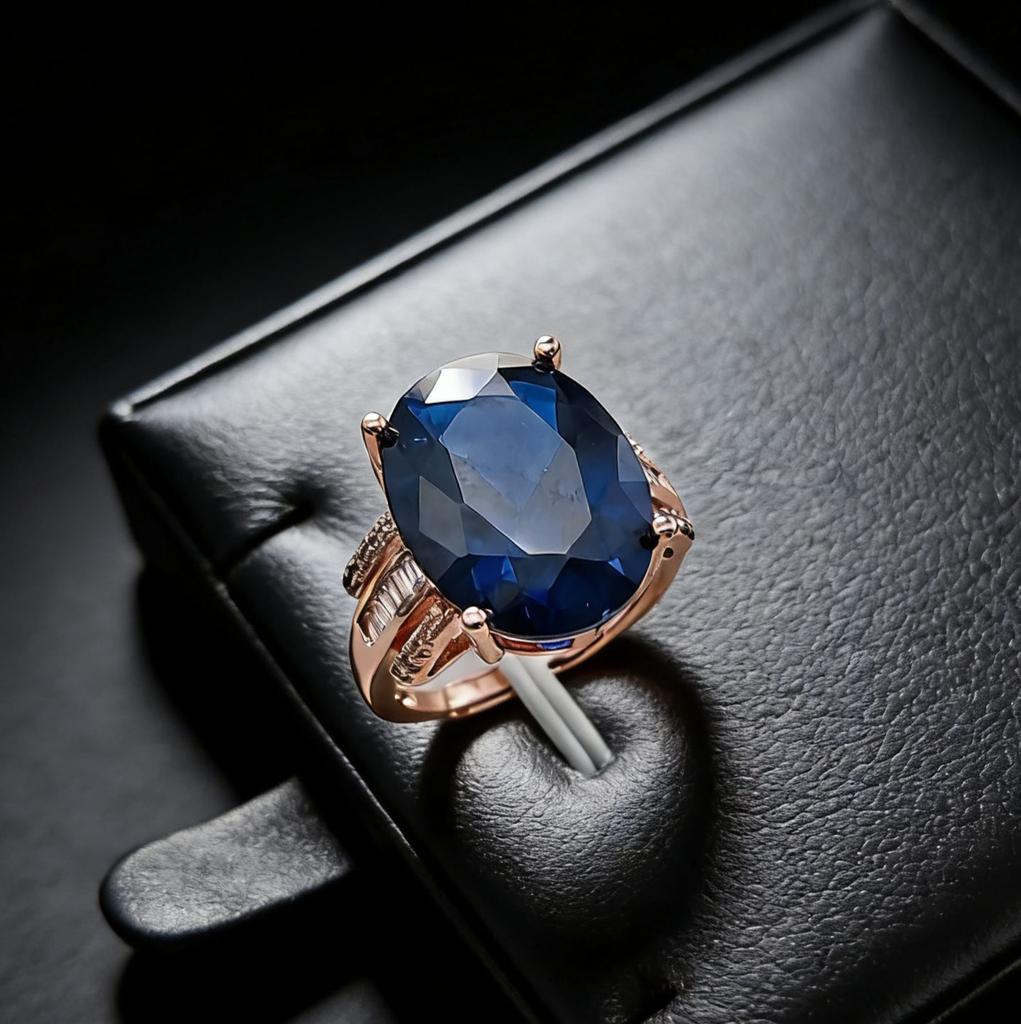 Customized Jewelry Jewelry Simulation Ruby Sapphire Ring 12X16 Pigeon Egg Emerald Ring Jewelry