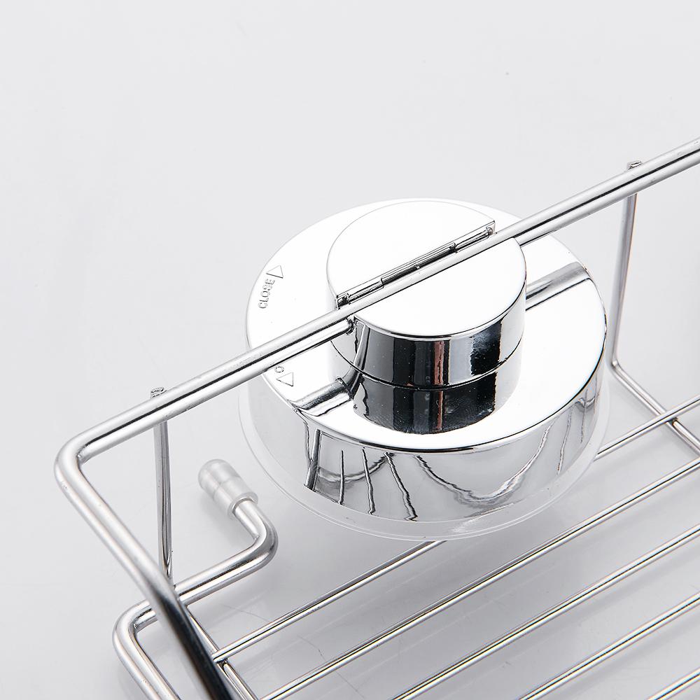 Stainless Steel Bathroom Shelf Traceless Suction Cup  Storage Holder Hanging Organizer Basket Bathroom Accessories