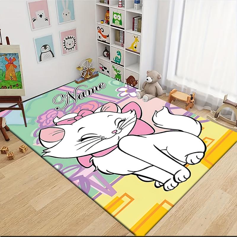 Custom Name Pink Cats Theme Carpet Rug Customizable Soft Washable Anti-Slip Home Living Room Sofa Mats Personalized Rug. 0909415