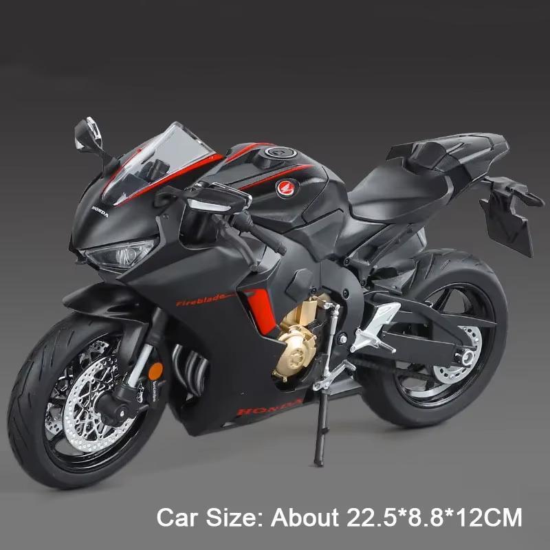 1:9 Scale R1 CBR1000 Motorcycle Model Toy Linkage Steering Foldable Tripod Motorbikes Metal Diecast Models Living Room Ornaments