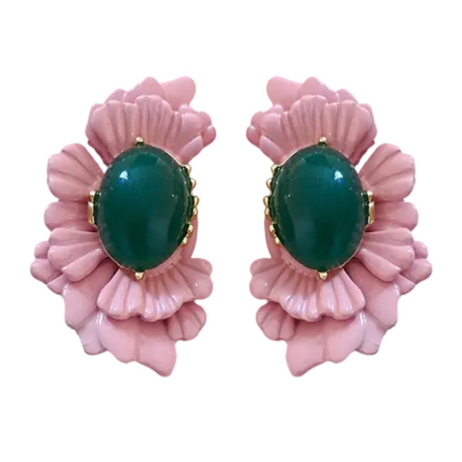 

Серьги-подвески с бирюзовым шармом, серьги-пусеты в виде цветка для женщин, бижутерия из сплава, идеально подходящая для повседневных нарядов и особых случаев