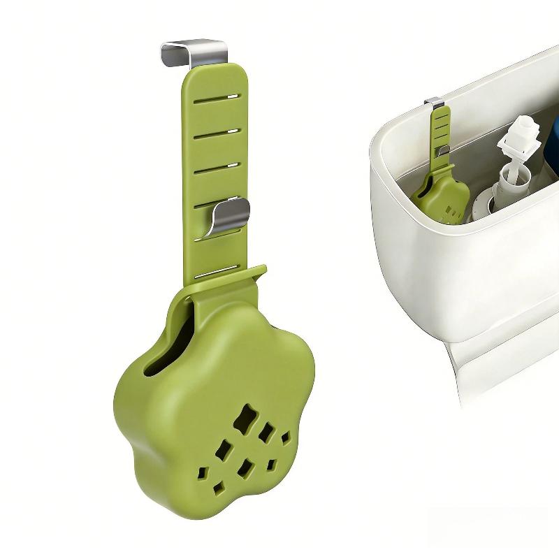 Toilet Tank Cleaning Tablet Holder Sturdy Adjustable Metal Hook Tool Free Install for Daily Bathroom Toilet Use