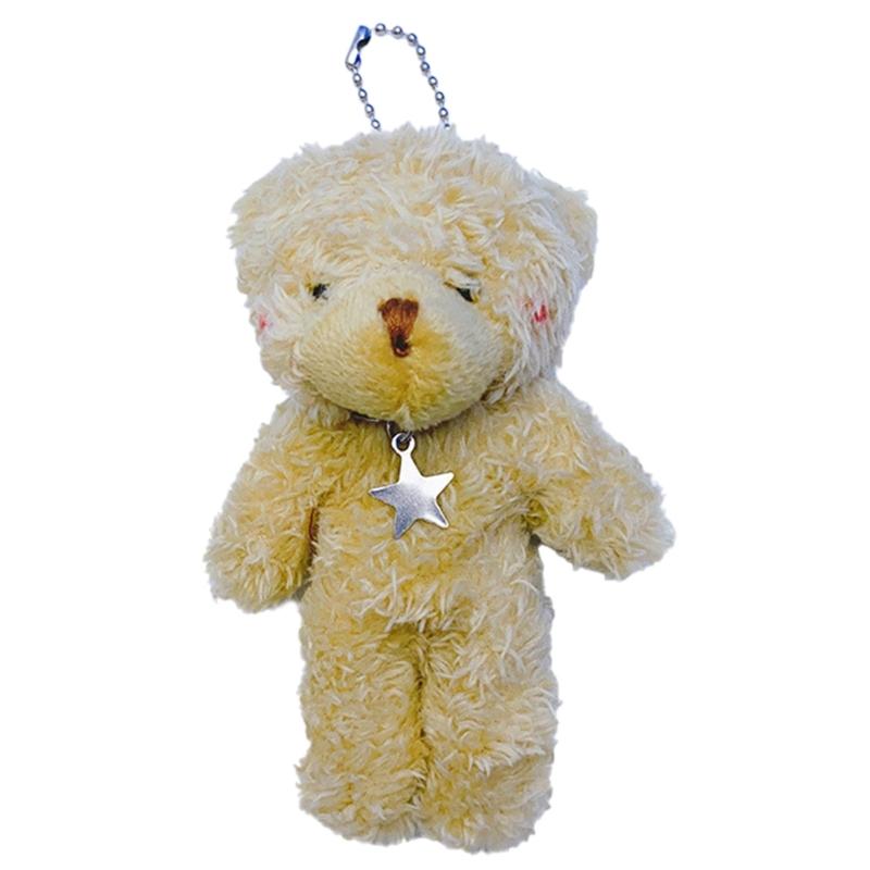 Милый мини плюшевый брелок-подвеска в виде медвежонка, прекрасный плюшевый брелок-шарм для кошелька, сумки, рюкзака, сумочки коричневый