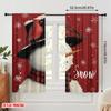 2 Stück, 2D-Flachdruck Fenstervorhang Let It Snow Schneemann Schneeflocke Vielseitiger Stoff (ohne Stange) Ganzjahresnutzung für Wohnen