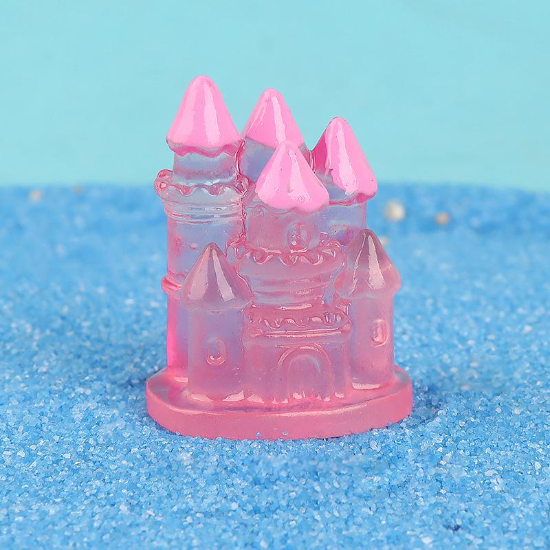 Glow-In-The-Dark Decoration Cartoon Castle Micro Landscape Car Decoration Star Princess Castle Diy Resin Accessories