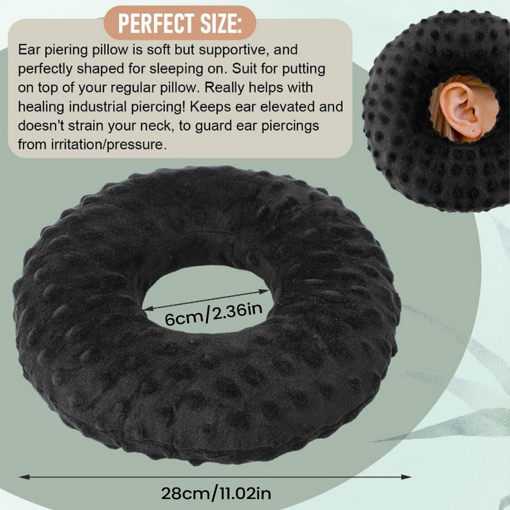 

Piercing Pillow For Side Sleepers Soft Relief Ergonomic Adults Donut Sleeping Earring Cushion For Care Recovery Resting Adults чорний