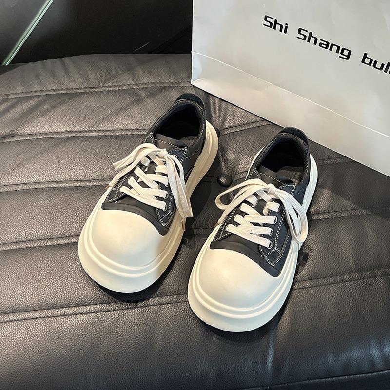 Fashion Casual Women Shoes 2025 Big Head Thick Bottom Lace-up Fashion Women Sneakers Versatile Street Style Ladies Shoes Tenis Feminino