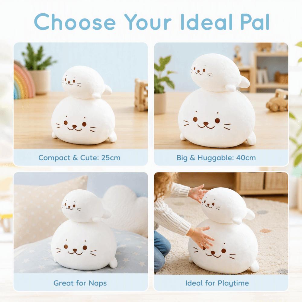PP Cotton Anime Seal Plush Doll Chubby Lying Seal Plush Toys Birthday Parties