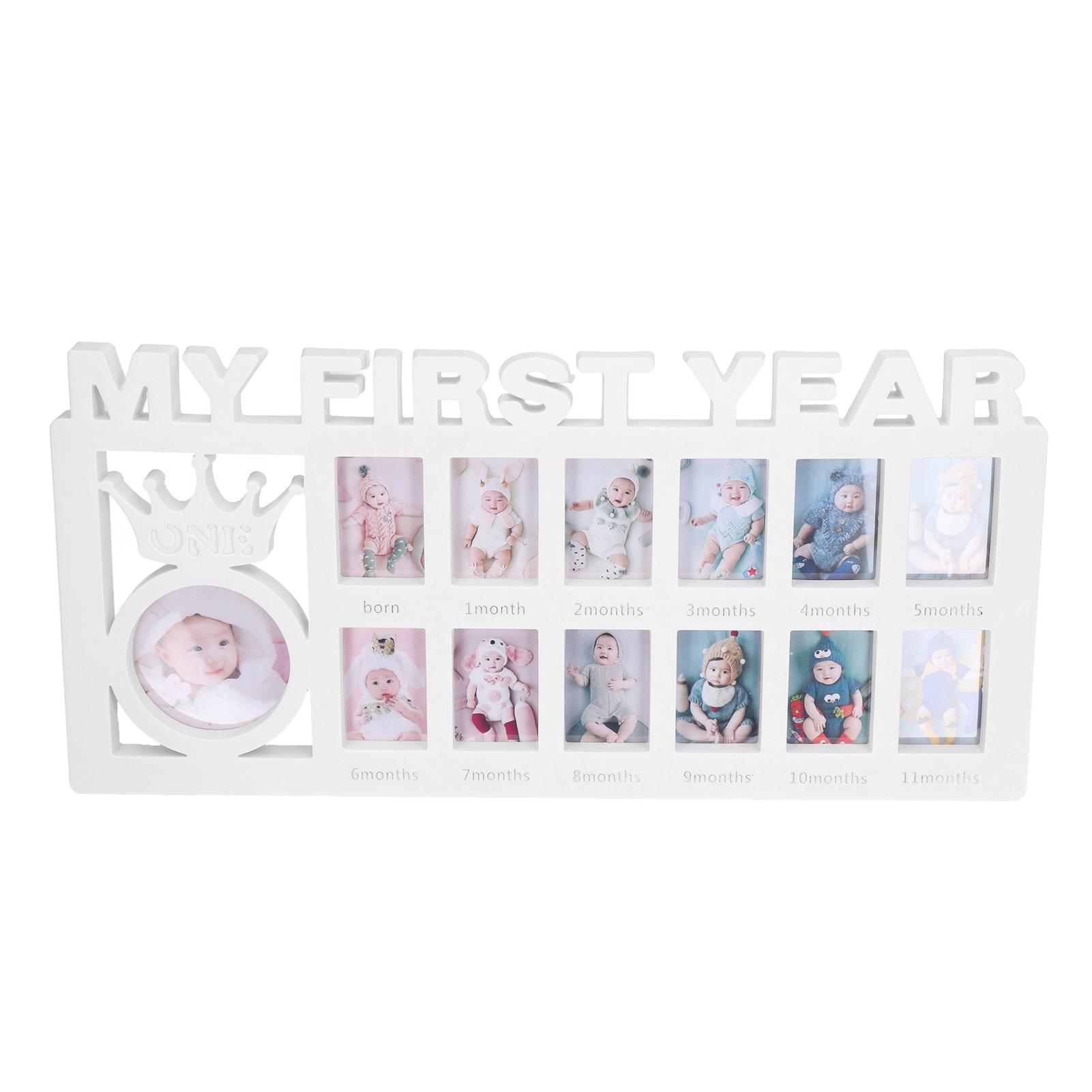 

Newborn Photo Frame Durable Polished 12 Small Picture Frames Record Baby s Monthly Growth Baby Photo Frame for Gift White